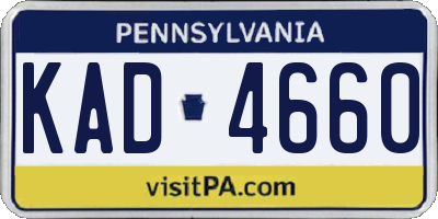 PA license plate KAD4660