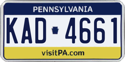 PA license plate KAD4661