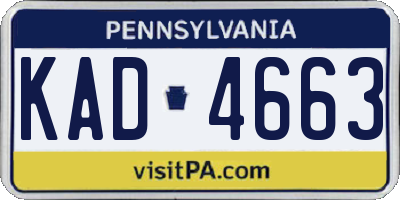 PA license plate KAD4663