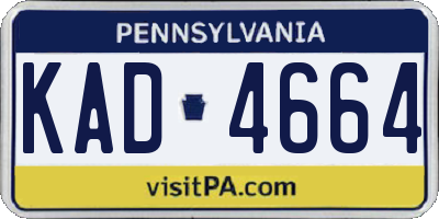 PA license plate KAD4664