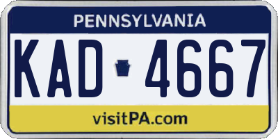 PA license plate KAD4667