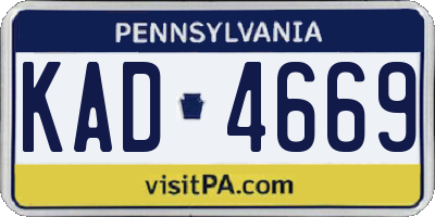 PA license plate KAD4669