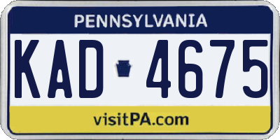 PA license plate KAD4675