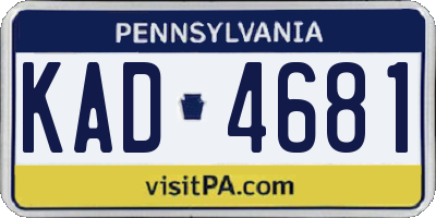 PA license plate KAD4681