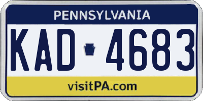 PA license plate KAD4683