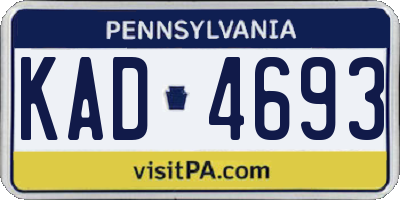 PA license plate KAD4693