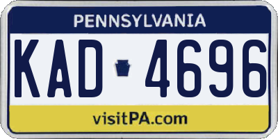 PA license plate KAD4696