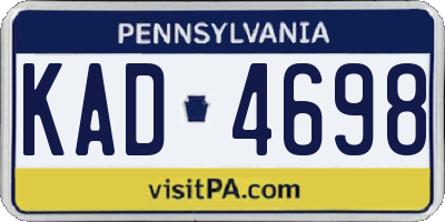 PA license plate KAD4698
