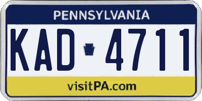 PA license plate KAD4711