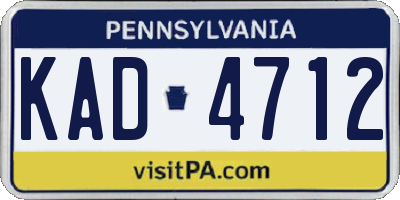 PA license plate KAD4712