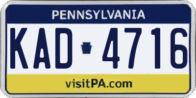 PA license plate KAD4716