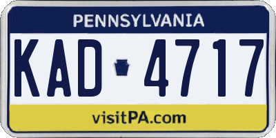 PA license plate KAD4717