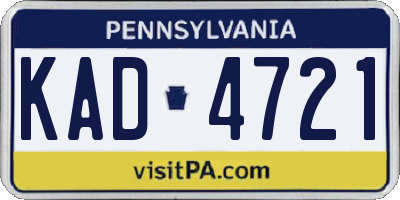 PA license plate KAD4721