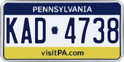 PA license plate KAD4738
