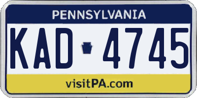 PA license plate KAD4745