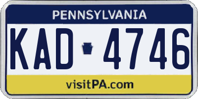 PA license plate KAD4746