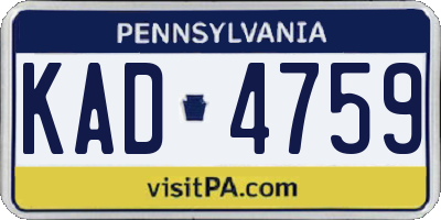 PA license plate KAD4759