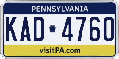 PA license plate KAD4760