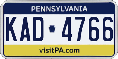 PA license plate KAD4766