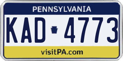 PA license plate KAD4773