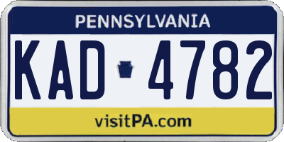 PA license plate KAD4782