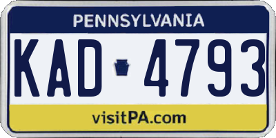 PA license plate KAD4793