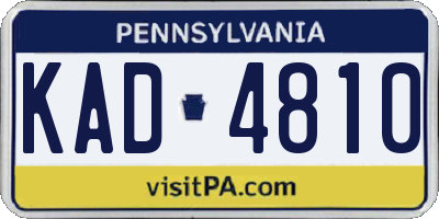 PA license plate KAD4810