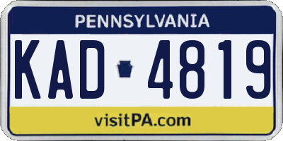 PA license plate KAD4819