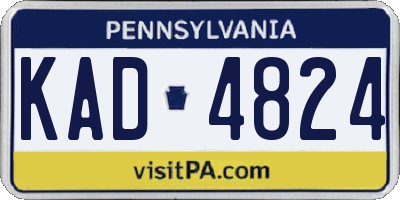 PA license plate KAD4824