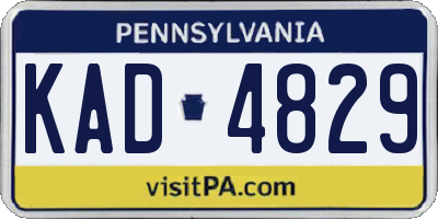 PA license plate KAD4829
