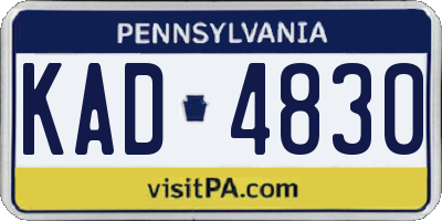 PA license plate KAD4830