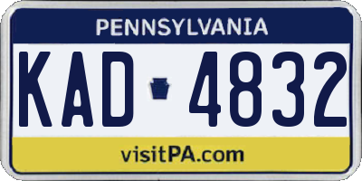 PA license plate KAD4832