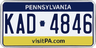 PA license plate KAD4846
