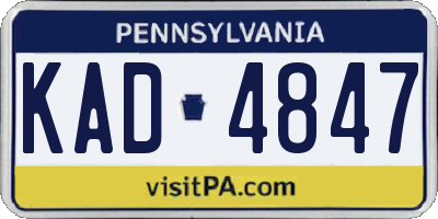PA license plate KAD4847