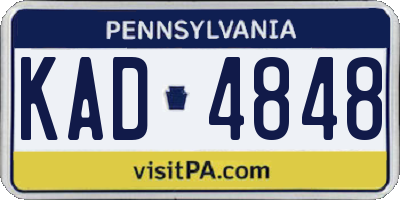 PA license plate KAD4848