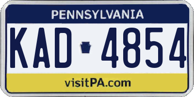PA license plate KAD4854