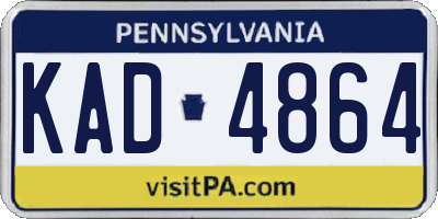 PA license plate KAD4864