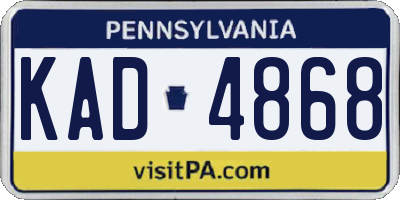 PA license plate KAD4868