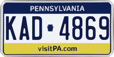 PA license plate KAD4869