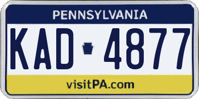 PA license plate KAD4877
