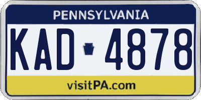 PA license plate KAD4878