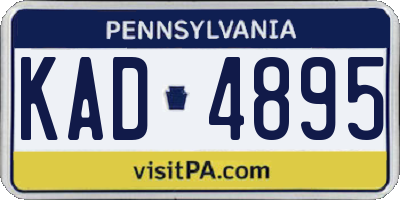 PA license plate KAD4895