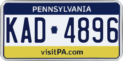 PA license plate KAD4896