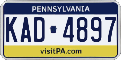 PA license plate KAD4897