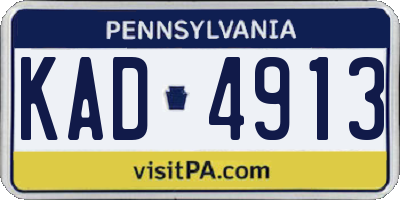PA license plate KAD4913