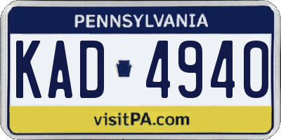 PA license plate KAD4940