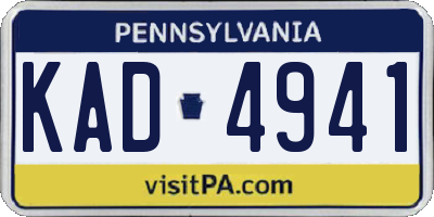 PA license plate KAD4941
