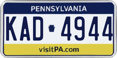 PA license plate KAD4944