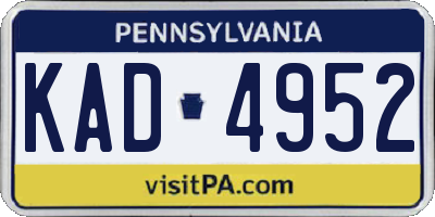 PA license plate KAD4952
