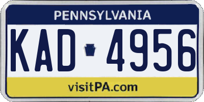 PA license plate KAD4956